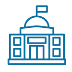 Icon of a blue government building