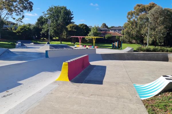 Photo of the new colourful skate facility