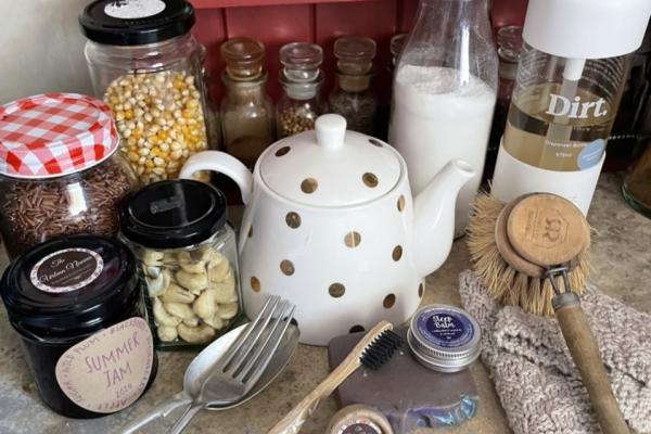 Image of cleaning utensils and household goods.
