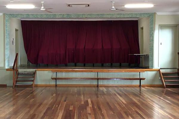 view of the stage in main hall