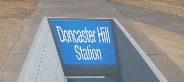 A chalk sketch of a conceptualisation of Doncaster Hill station at MC Square