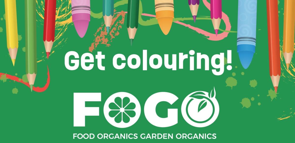 Get colouring! FOGO Food Organics Garden Organics - image of colouring pencils and crayons