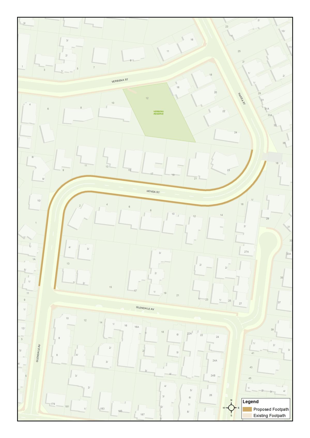 Map locating the new footpath