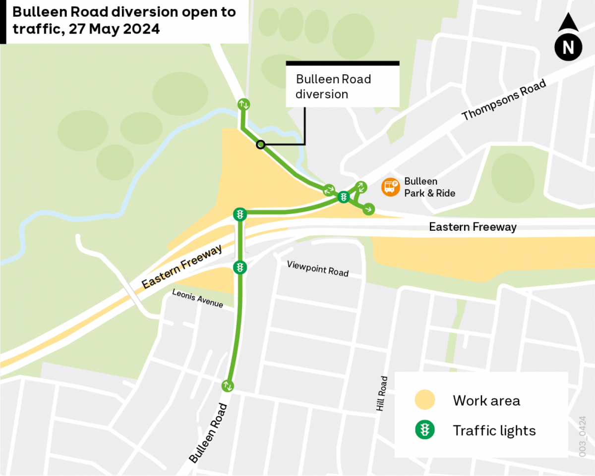 Bulleen Road diversion map