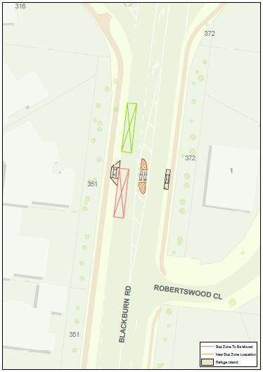 A map showing the location of the proposed footpath construction along Blackburn Road, Doncaster.