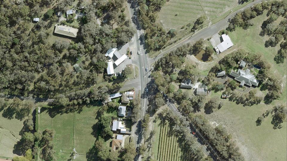 aerial view of the 5-ways intersection