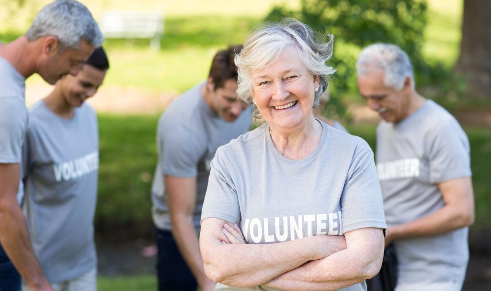 Senior woman volunteering 