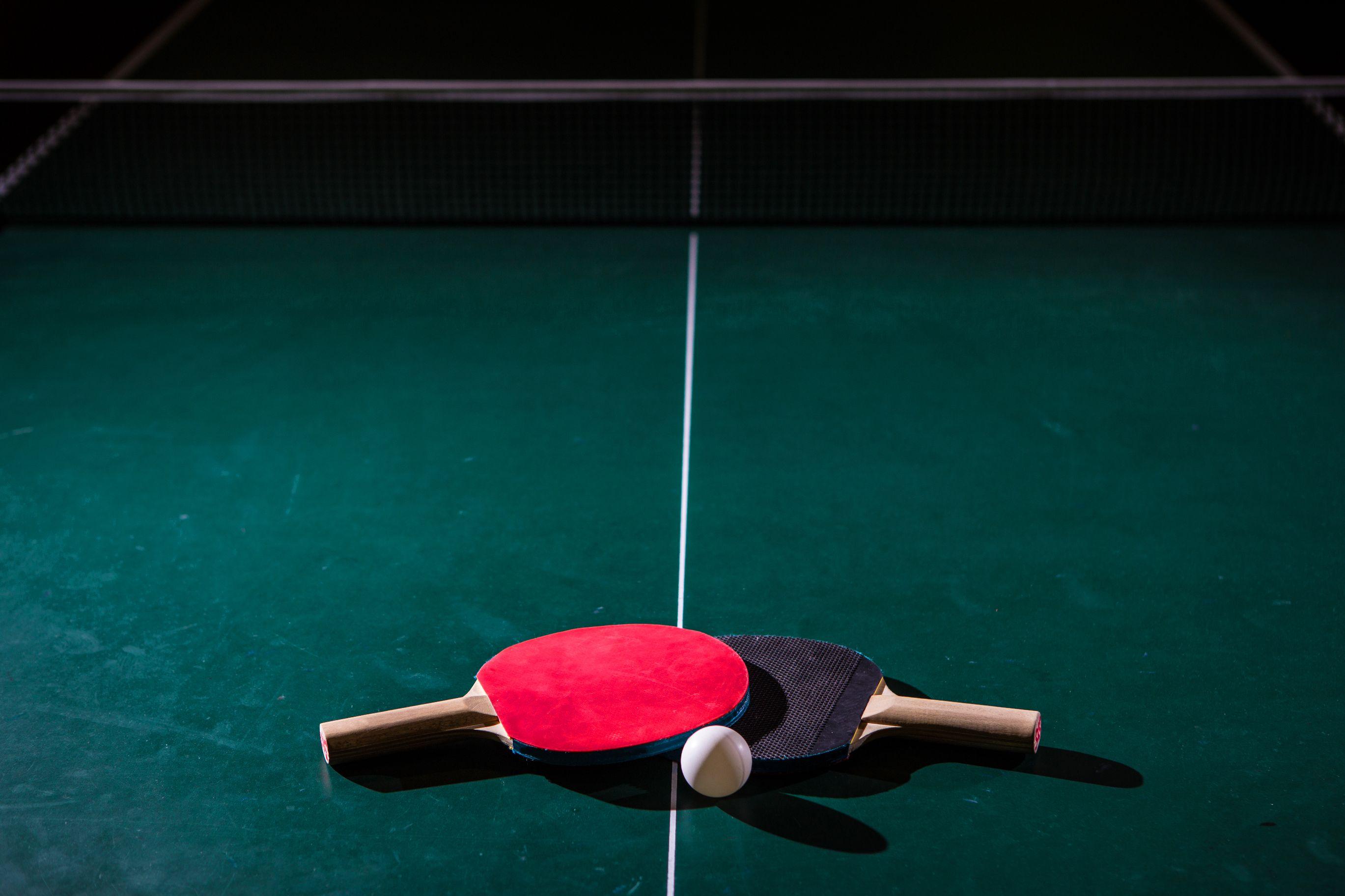 Table Tennis table, bats and ball
