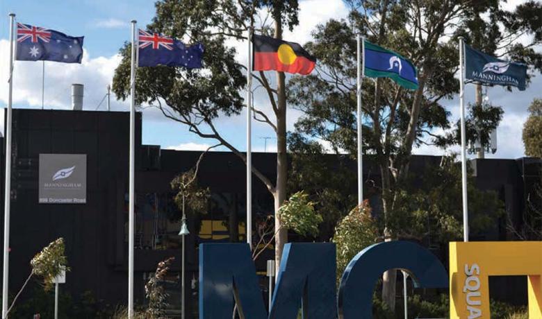 photo of the flags in front of civic centre 