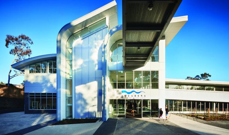 Front of Aquarena building