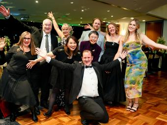 Cr Diamante with a group of councillors from Manningham, Monash and Whitehorse. They are all smiling and posing for the camera. 
