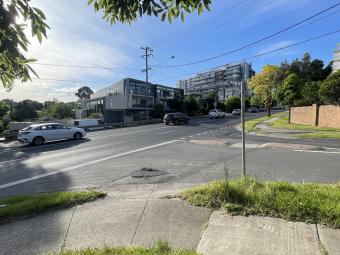 The intersection of Tram Road and Merlin Street