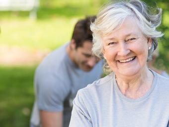 Senior woman volunteering 