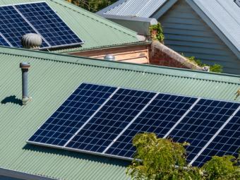 Green roof with solar panels